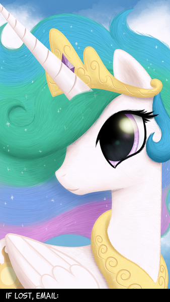 Size: 1440x2560 | Tagged: safe, artist:nimaru, derpibooru import, princess celestia, solo, wallpaper