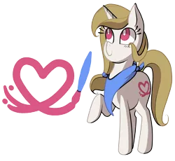Size: 898x825 | Tagged: safe, artist:octavla, derpibooru import, oc, oc:paint brush, unofficial characters only, pony, unicorn, clothes, cutie mark, scarf, solo
