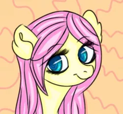 Size: 602x559 | Tagged: safe, artist:dolphininspace, derpibooru import, fluttershy, aura, ear fluff, eyelashes, smiling, solo