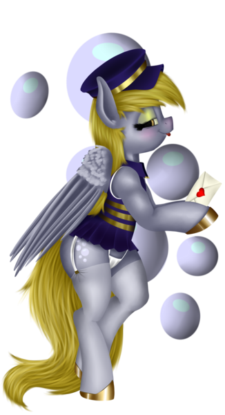 Size: 800x1471 | Tagged: anthro, artist:saddnesspony, clothes, derpibooru import, derpy hooves, female, lingerie, semi-anthro, solo, solo female, stockings, suggestive