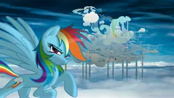 Size: 7680x4320 | Tagged: absurd resolution, artist:laszlvfx, artist:ratchethun, cloudsdale, derpibooru import, edit, rainbow dash, safe, solo, wallpaper, wallpaper edit