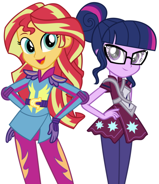 Size: 4323x5000 | Tagged: safe, artist:pinkiespartygirl, derpibooru import, sci-twi, sunset shimmer, twilight sparkle, equestria girls, friendship games, absurd resolution, female, lesbian, looking at you, scitwishimmer, shipping, simple background, sunsetsparkle, transparent background, vector