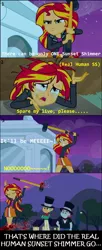 Size: 556x1359 | Tagged: grimdark, derpibooru import, sunset shimmer, human, equestria girls, blood, comic, death, engrish, hammer, murder, screencap comic, self paradox, there can be only one