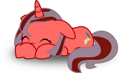 Size: 5054x3000 | Tagged: safe, artist:ruinedomega, derpibooru import, oc, oc:ademitia, unofficial characters only, pony, unicorn, prone, simple background, sleeping, solo