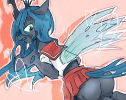 Size: 1024x819 | Tagged: artist:yeapazo, bugbutt, clothes, derpibooru import, female, japanese, miniskirt, plot, queen chrysalis, sailor uniform, school uniform, school uniform fetish, skirt, solo, solo female, suggestive