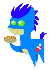 Size: 471x624 | Tagged: safe, artist:darkmoon0311, derpibooru import, ponified, pony, 1000 hours in ms paint, chili dog, hot dog, ms paint, pointy ponies, solo, sonic the hedgehog, sonic the hedgehog (series), stick pony