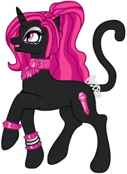 Size: 960x1316 | Tagged: artist:flamefyre1235, cat pony, catty noir, derpibooru import, monster high, original species, ponified, safe, solo