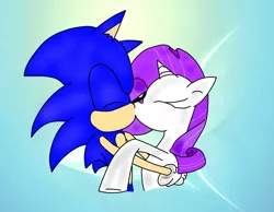 Size: 1024x793 | Tagged: safe, artist:pes-a-tron, derpibooru import, rarity, crack shipping, crossover, crossover shipping, female, image, jpeg, kissing, male, rarisonic, request, shipping, sonic the hedgehog, sonic the hedgehog (series), straight