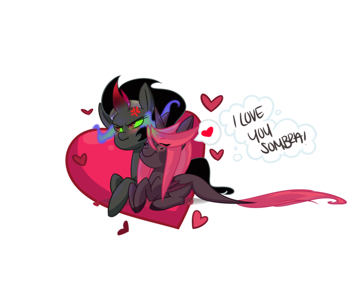 Size: 2448x1974 | Tagged: safe, derpibooru import, king sombra, oc, oc:heart throb, canon x oc, shipping