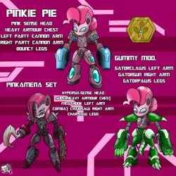 Size: 800x800 | Tagged: artist:sanyo2100, crossover, derpibooru import, medabots, pinkie bot, pinkie pie, robot, safe, video game, weapon