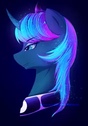 Size: 1936x2765 | Tagged: artist:submerged08, curved horn, derpibooru import, portrait, princess luna, s1 luna, safe, solo