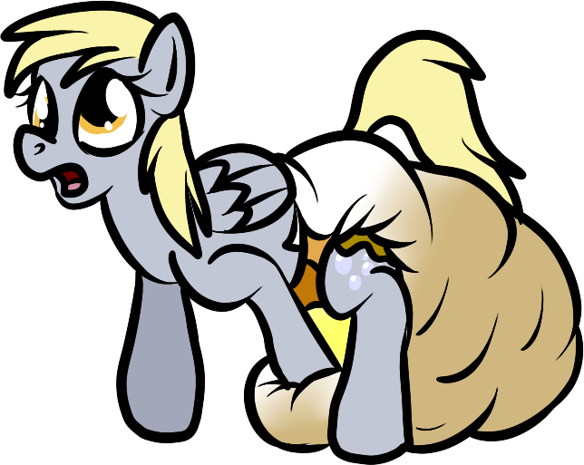 Size: 644x513 | Tagged: questionable, artist:pidgopidgey, derpibooru import, derpy hooves, pegasus, pony, diaper, diaper fetish, female, hypermess, mare, messy diaper, poop, scat, super crinkle pony adventure 64