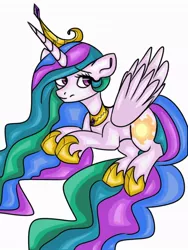 Size: 768x1024 | Tagged: safe, artist:dolphininspace, derpibooru import, princess celestia, long mane, long tail, solo