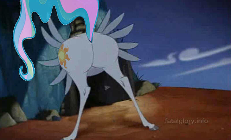 Size: 1319x803 | Tagged: safe, derpibooru import, edit, princess celestia, bad edit, buttstuck, disney, hercules, image macro, meme, needs more jpeg, pegasus (hercules), plot, solo, stuck, sunbutt, the ass is monstrously oversized for tight entrance, the ass was fat, the ass was too fat