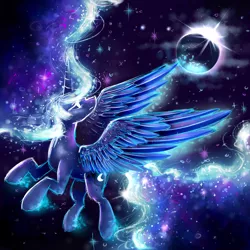 Size: 4000x4000 | Tagged: safe, artist:mapony240, derpibooru import, princess luna, absurd resolution, eclipse, moon, solar eclipse, solo