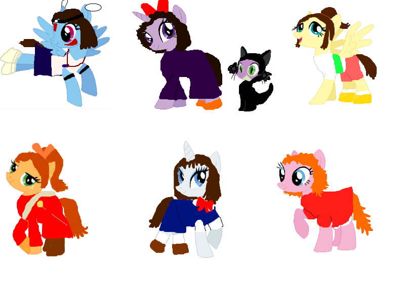 Size: 800x600 | Tagged: applejack, arrietty, chihiro ogino, derpibooru import, fluttershy, haru, jiji, kiki, mane six, pinkie pie, ponyo, rainbow dash, rarity, safe, san, studio ghibli, twilight sparkle