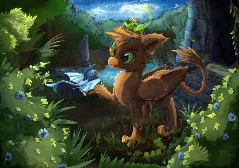 Size: 1920x1350 | Tagged: safe, artist:scootiebloom, derpibooru import, oc, unofficial characters only, gryphon