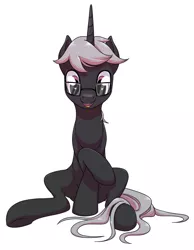 Size: 565x727 | Tagged: safe, artist:stoic5, derpibooru import, oc, oc:greyscale, unofficial characters only, pony, unicorn, glasses, looking at you, male, simple background, sitting, smiling, solo, stallion, white background