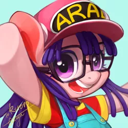 Size: 546x546 | Tagged: artist:ciciya, clothes, derpibooru import, dr. slump, norimaki arale, pixiv, ponified, safe, solo