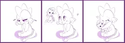 Size: 2864x1000 | Tagged: safe, artist:wickedsilly, derpibooru import, rarity, spike, comic, crying, cute, daaaaaaaaaaaw, female, male, monochrome, rarity plushie, shipping, sparity, spikabetes, straight, weapons-grade cute