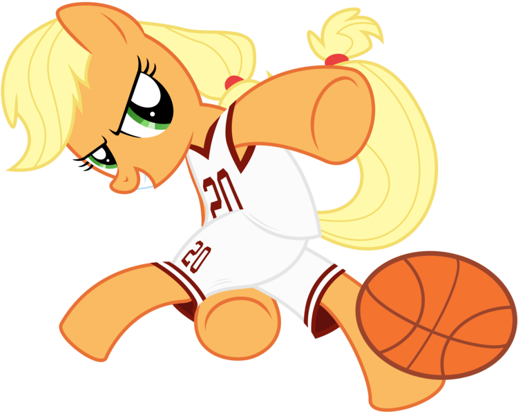 Size: 7500x6000 | Tagged: absurd resolution, applejack, artist:caliazian, ball, basketball, clothes, derpibooru import, freckles, jersey, safe, simple background, solo, sports, transparent background, vector