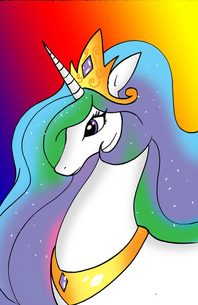 Size: 1024x1578 | Tagged: safe, artist:koku-chan, derpibooru import, princess celestia, alicorn, pony, crown, jewelry, solo