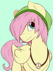 Size: 3000x4039 | Tagged: safe, artist:rainbowscreen, artist:serenawyr, color edit, derpibooru import, fluttershy, pegasus, pony, ask the gaylord, beanie, butterscotch, hat, rule 63, short hair, short mane, solo