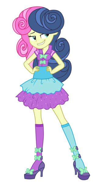 Size: 4500x8503 | Tagged: safe, artist:mixiepie, derpibooru import, bon bon, sweetie drops, equestria girls, life is a runway, rainbow rocks, absurd resolution, alternate hairstyle, clothes, female, hand on hip, high heels, pose, simple background, solo, transparent background, vector