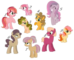 Size: 1258x1018 | Tagged: safe, artist:rainy-ponyashka-dash, artist:selenaede, derpibooru import, oc, unnamed oc, unofficial characters only, adoptable, crack shipping, female, incest, lesbian, offspring, parent:applejack, parent:big macintosh, parent:cheerilee, parent:cheese sandwich, parent:daisy, parent:flower wishes, parent:lily, parent:maud pie, parent:pinkie pie, parent:roseluck, parents:canon x oc, parents:cheerimac, parents:cheesejack, parents:maudwich, parents:pinkiemaud, parent:unnamed oc