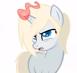 Size: 541x511 | Tagged: annoyed, artist:heartlesspony, derpibooru import, glowing horn, izombie, liv moore, pale pony, safe