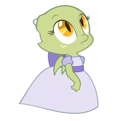 Size: 600x598 | Tagged: artist:queencold, baby dragon, clothes, derpibooru import, dragon, dragoness, dragon oc, dress, oc, oc:jade, safe, simple background, solo, transparent background, unofficial characters only