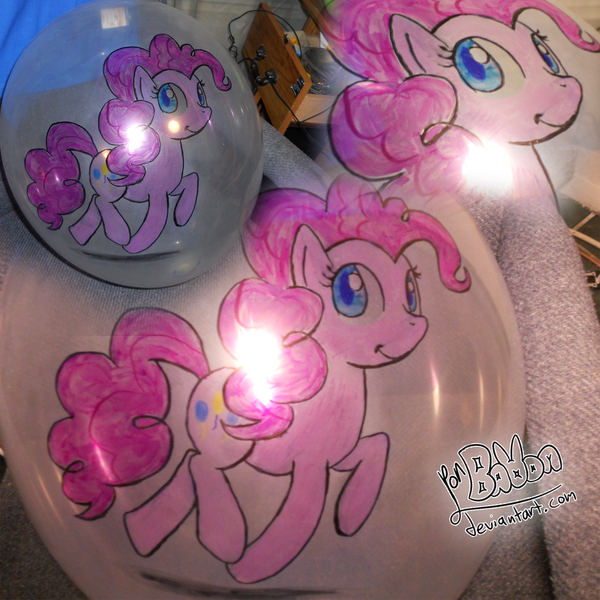 Size: 2000x2000 | Tagged: artist:ponballoon, balloon, cute, derpibooru import, irl, paint on balloon, photo, pinkie pie, safe, sharpie