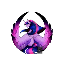 Size: 4650x4500 | Tagged: safe, artist:phoeberia, derpibooru import, twilight sparkle, twilight sparkle (alicorn), alicorn, pony, absurd resolution, colored wings, colored wingtips, eyes closed, female, mare, rear view, simple background, sitting, solo, spread wings, transparent background