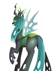 Size: 1183x1600 | Tagged: artist:hosikawa, bugbutt, derpibooru import, looking back, plot, queen chrysalis, safe, solo