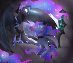 Size: 1067x924 | Tagged: artist:hosikawa, dead source, derpibooru import, duality, nightmare moon, princess luna, safe