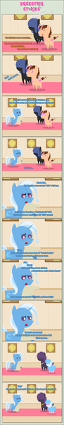 Size: 1205x7932 | Tagged: safe, artist:estories, derpibooru import, trixie, oc, oc:curly mane, oc:loveless, oc:neigh sayer, oc:think pink, pony, unicorn, comic, female, mare, neink, pointy ponies