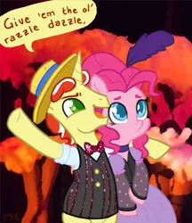 Size: 734x850 | Tagged: artist:mcponyponypony, burlesque, chicago, clothes, derpibooru import, dress, flim, pinkie pie, safe, saloon dress, saloon pinkie, song reference, you gotta share