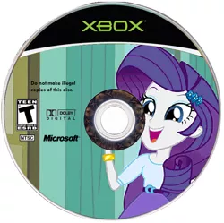 Size: 652x649 | Tagged: safe, artist:dannydsi3d, derpibooru import, rarity, equestria girls, cd, cover, disc, happy, microsoft, xbox