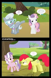 Size: 3573x5486 | Tagged: apple bloom, artist:cmpony, artist:mattmiles, blank flank, body swap, derpibooru import, diamond tiara, safe, silver spoon, swapped cutie marks, sweetie belle