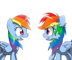 Size: 1024x855 | Tagged: artist:mordecairigbylover, derpibooru import, fluffy, messy mane, rainbow dash, safe, self ponidox, surprised