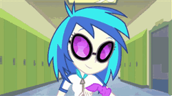 Size: 300x168 | Tagged: safe, derpibooru import, screencap, vinyl scratch, equestria girls, music to my ears, rainbow rocks, animated, solo, synesthesia