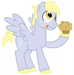 Size: 1600x1633 | Tagged: artist:evilfrenzy, derpibooru import, derpy hooves, dopey hooves, muffin, rule 63, safe, simple background, solo, unshorn fetlocks, vector, white background