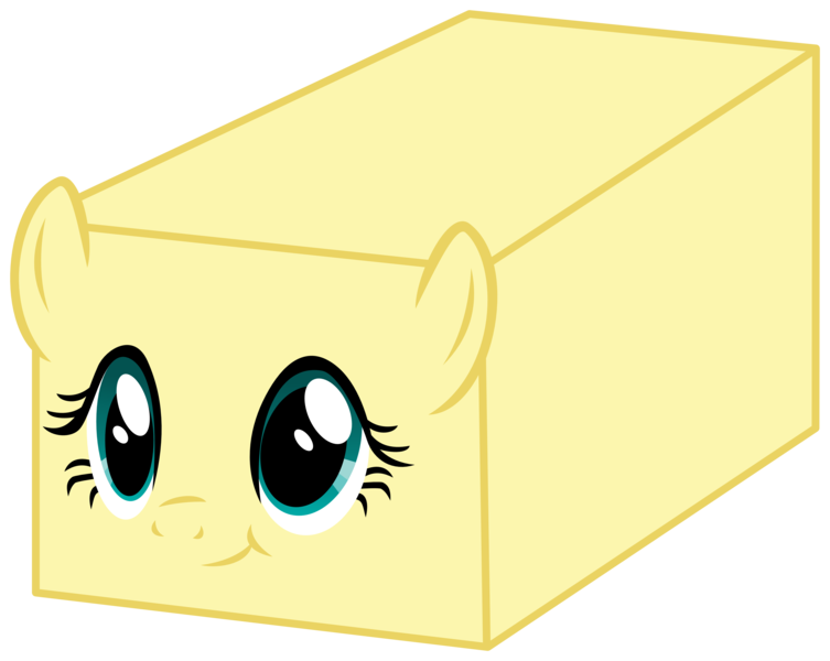 Size: 4100x3268 | Tagged: artist:namelesshero2222, butter, cube, derpibooru import, flutterbutter, fluttercube, fluttershy, isometric, literal buttershy, objectification, pun, rectangle cuboid, safe, simple background, smiling, solo, :t, transparent background, vector, wat, what has science done