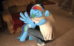 Size: 4752x2970 | Tagged: safe, artist:blackgryph0n, derpibooru import, rainbow dash, human, pony, fanfic:my little dashie, backwards cutie mark, crying, feels, heartwarming, hug, irl, irl human, photo, ponies in real life, vector