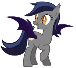 Size: 3700x3300 | Tagged: safe, artist:zee66, derpibooru import, oc, oc:echo, unofficial characters only, bat pony, pony, happy, looking back, simple background, solo, transparent, transparent background, vector