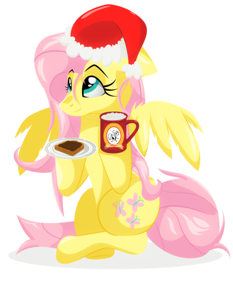 Size: 1242x1552 | Tagged: artist:ostichristian, christmas, derpibooru import, fluttershy, nutella, safe, solo, toast