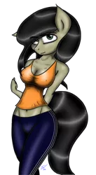 Size: 1488x2720 | Tagged: anthro, anthro oc, artist:tunderi, breasts, cleavage, derpibooru import, female, oc, oc:silica, solo, solo female, suggestive, unofficial characters only