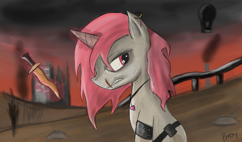 Size: 2500x1468 | Tagged: artist:penby, derpibooru import, fallout equestria, fallout equestria: murky number seven, oc, oc:wicked slit, safe, solo, unofficial characters only