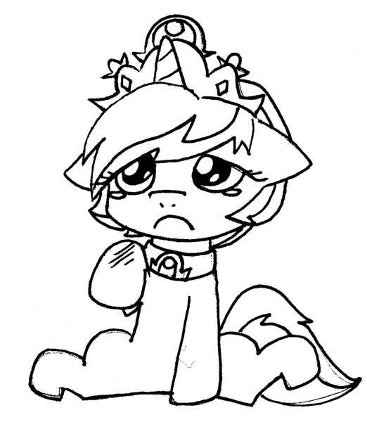 Size: 1052x1209 | Tagged: safe, artist:artylovr, derpibooru import, oc, unofficial characters only, pony, unicorn, crown, crying, cute, female, filly, injured, jewelry, solo