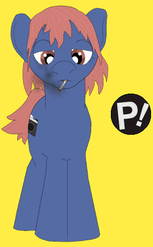 Size: 312x504 | Tagged: artist:lizuka, cigarette, derpibooru import, flcl, ponified, safe, samejima mamimi, simple background, smoking, solo